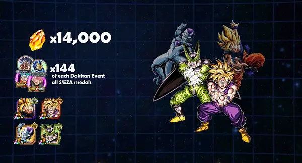 14,000 Dragon stones + Namek & Cell Saga LRs account (Global)